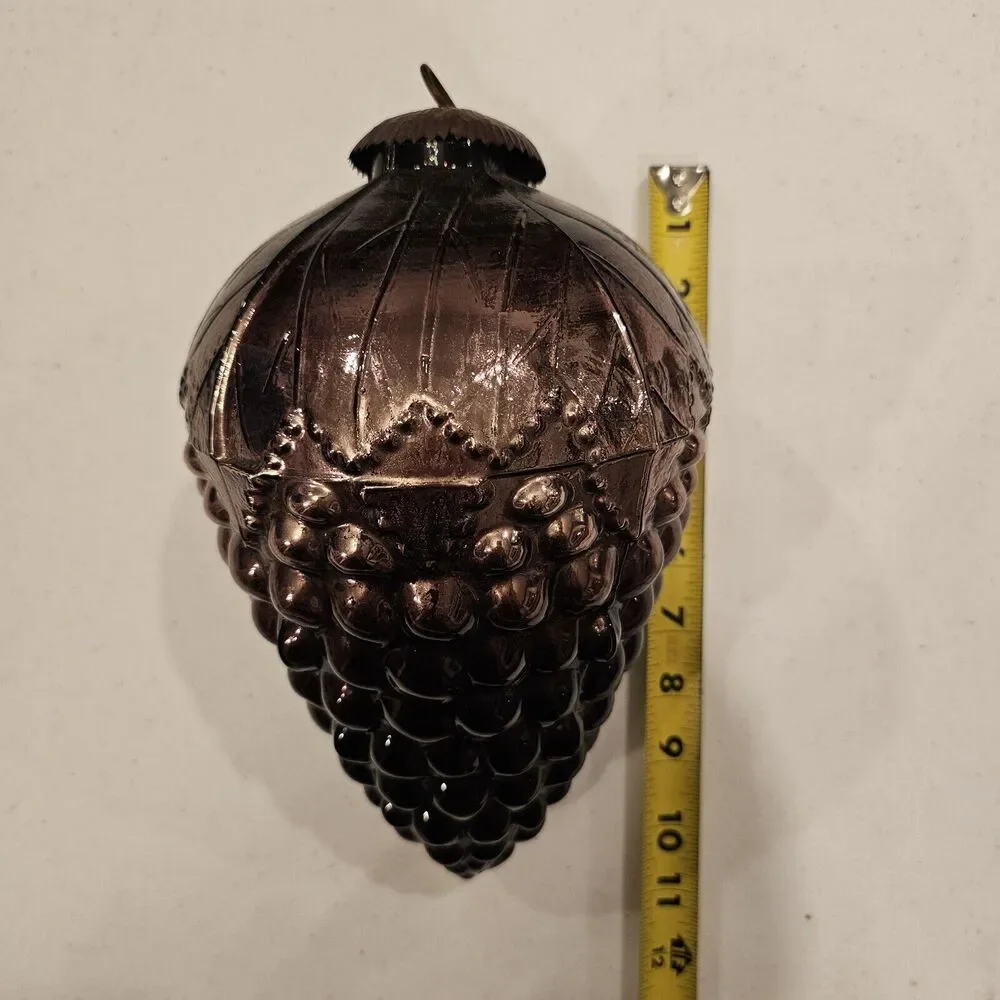 Vintage Kugel Dark Purple Grape Cluster German Holiday Ornament Lot Of 5 L/XL.